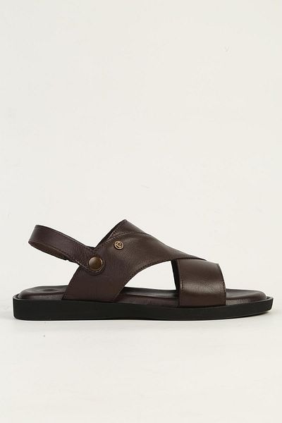 Pierre Cardin Ανδρικά σανδάλια από γνήσιο δέρμα καφέ PC-7315