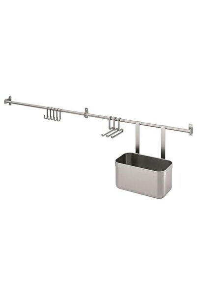 IKEA - KUNGSFORS, duvar rayı, paslanmaz çelik, 112 cm