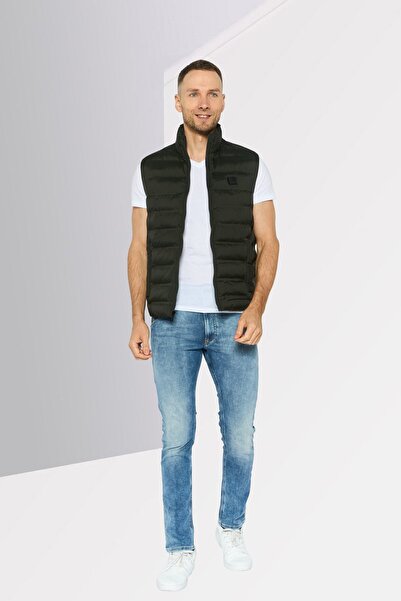 Michael Kors Men Quilted Puffer Jacket Vest, Dark Olive
