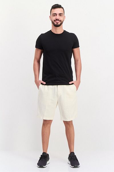 Scotch & Soda Men Solid Chino Shorts, Cream