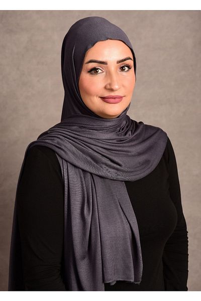 Şalcenneti.com Smoked Color Hijab Combed Cotton Shawl - Long Seasonal, Special Stitched