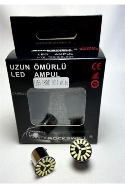 ROCKSWELL Led ampul beyaz 93 12v stop,geri,vites,sinyal ampulü tek duy uzun ö...