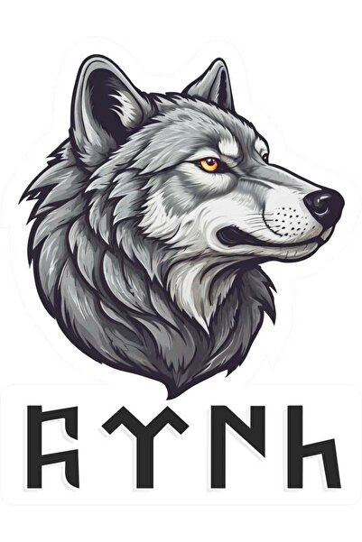 Tasarım 10x10 Cm Bozkurt Sticker Araba Motor Laptop Kask Sticker