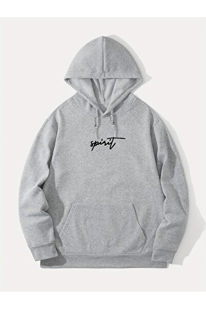 Lider Leather Hanorac imprimat cu glugă – Confort din amestec de bumbac și po...