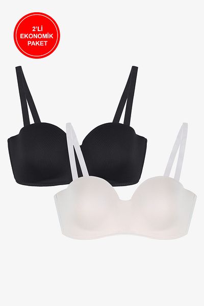 koza iç giyim Πακέτο 2 - Γυναικείο Σουτιέν Micro Strapless χωρίς επένδυση