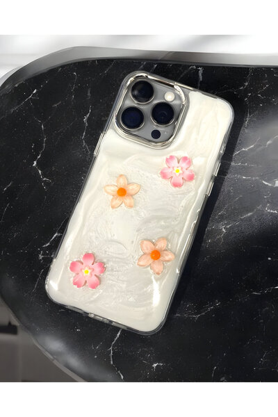 HYPERSOFT Iphone 15 Pro Max (6.7 inç) Uyumlu Simli Kabartma Figürlü Parlak Ep...
