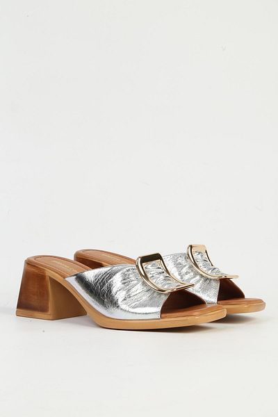 Pierre Cardin Genuine Leather Silver Women's Slippers Pc-54629