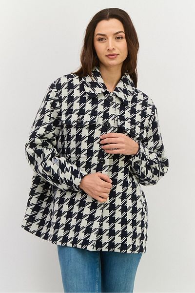 Tommy Hilfiger Women Houndstooth Jacket Shirt, Black