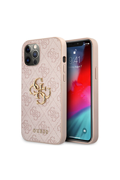 Guess iPhone 12 Pro Max uyumlu Kılıf Guess Lisanslı PU Deri Büyük Metal Logo ...