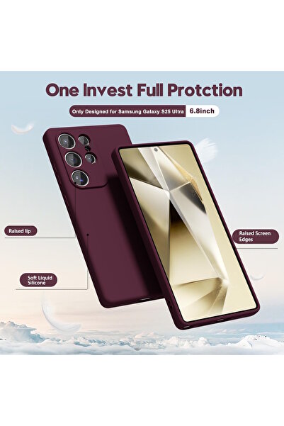 m.tk moveteck Galaxy S25 Ultra Kılıf Lansman Kamera Korumalı içi Kadife Yumuşak Renkli Silikon Mat Hisli