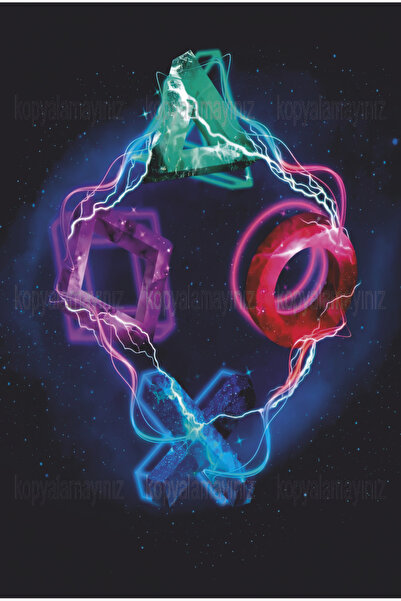 Hayat Poster gamer ps consola de jocuri mâner decorarea casei pictură poster retro din lemn