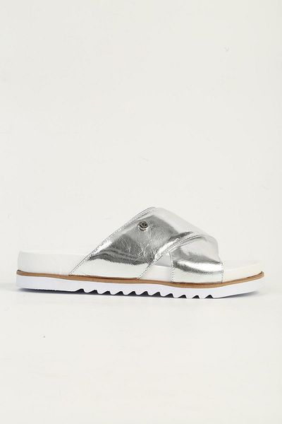 Pierre Cardin Genuine Leather Silver Women's Slippers Pc-54601