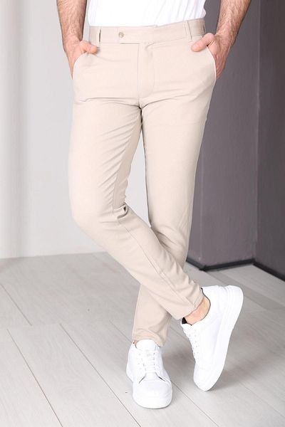 wamoss Παντελόνι από καμβά Stone Color Dil3 Model Casual