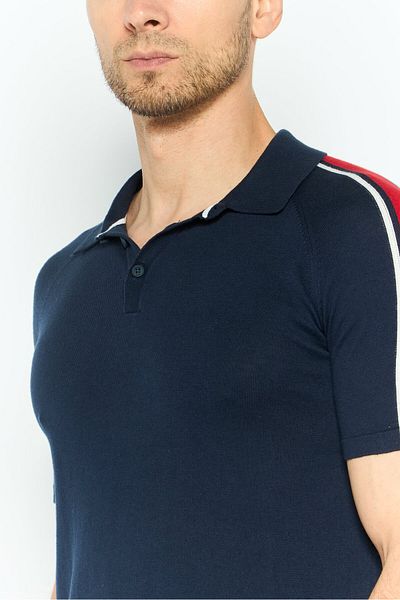 Michael Kors Men Regular Fit Solid Short Sleeve Polo Shirt, Navy Combo