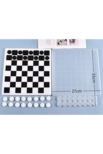 HOBİFLEX EPOKSİ REÇİNE SİLİKON KALIP İTHAL SATRANÇ DAMA SİLİKON KALIP HB13521...