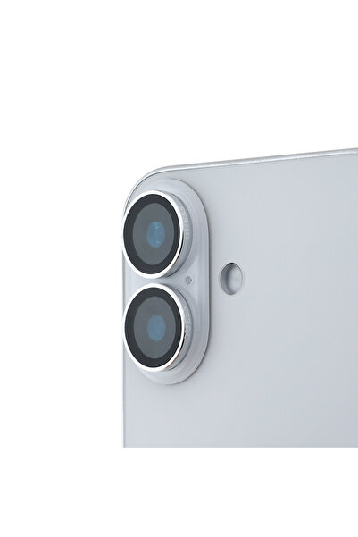 Guess iPhone 16 Uyumlu Guess Lisanslı Metal Kamera Lens Koruyucu Gümüş