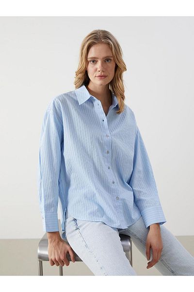 LC Waikiki Cămașă oversize pentru femei LCW Vision cu dungi