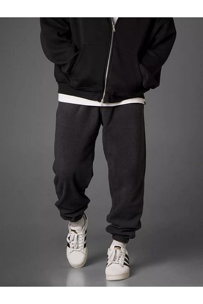 Trendiz Μαύρο Unisex Fleece Sweatpants - 2043