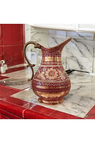 Bakır Center Bakır Sürahi Dövme Bakır Sürahi El Yapımı  El İşlemeli Bakır Sür...