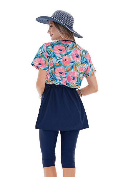 REMSA Μαγιό Suna με λουλουδάτο μοτίβο ημικλειστό Hijab 2508