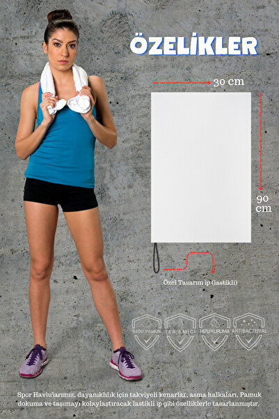 velvettowels Бавовняний рушник для спортсменів з вишивкою - антибактеріальний і поглинає піт, для боксу, тенісу, фітнесу та плавання