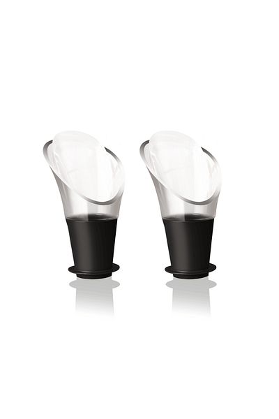 Vacu Vin Wine Serving Crystal Black (2 Pcs)