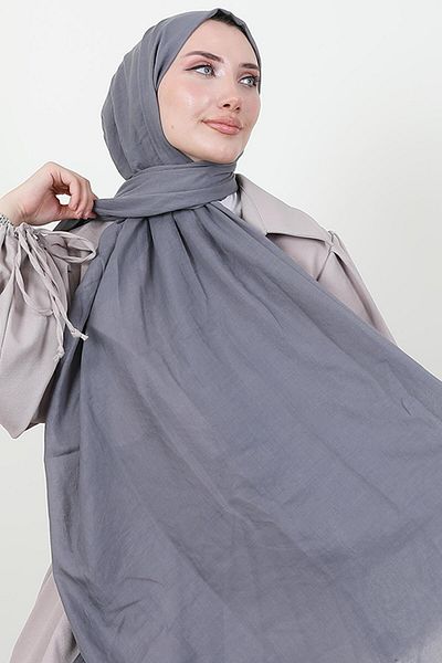 GİYZAMİLA Organic Cotton Shawl Gray