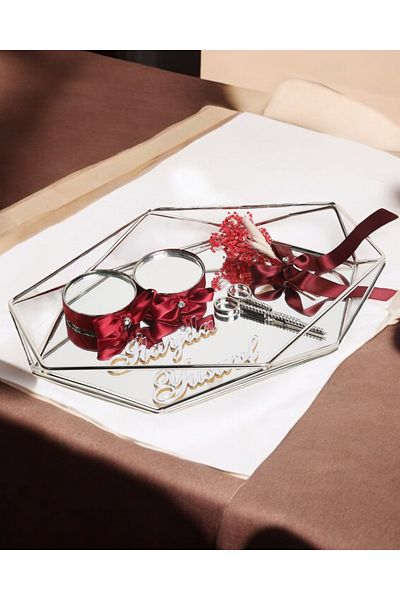 CyzHome Elation Silver Prism Promise Engagement Ring Tray