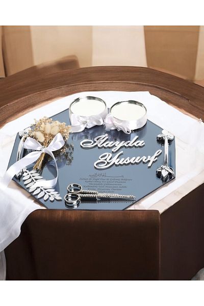 CyzHome Affinity Silver Promise Engagement Tray