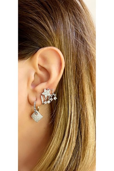 Store Steel Triple Earrings