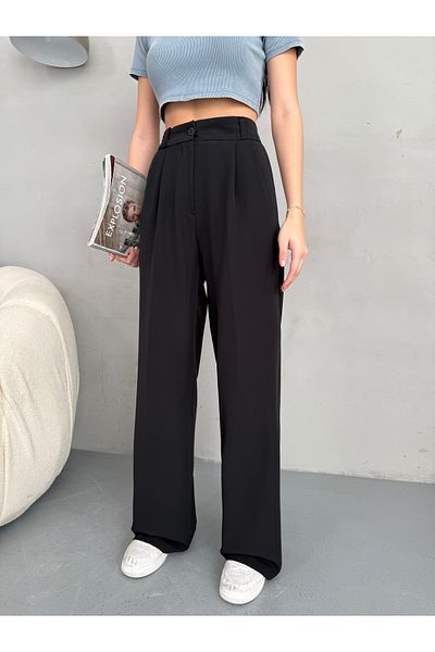 alanora Women's Loose Wide Leg Palazzo Fabric Trousers