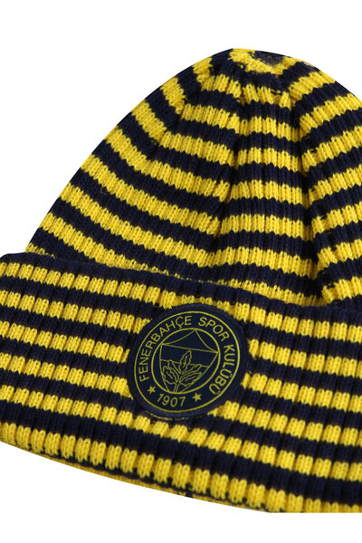Fenerbahçe UNISEX SARI LACİVERT ŞERİTLİ BERE