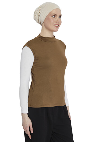 Altobeh Body organic fără mâneci cu gât țesut Lycra pentru femei