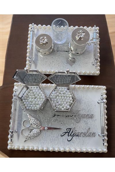 CyzHome Resonance Silver Promise Engagement Tray Coffee Tray