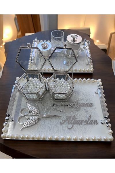 CyzHome Resonance Silver Promise Engagement Tray Coffee Tray