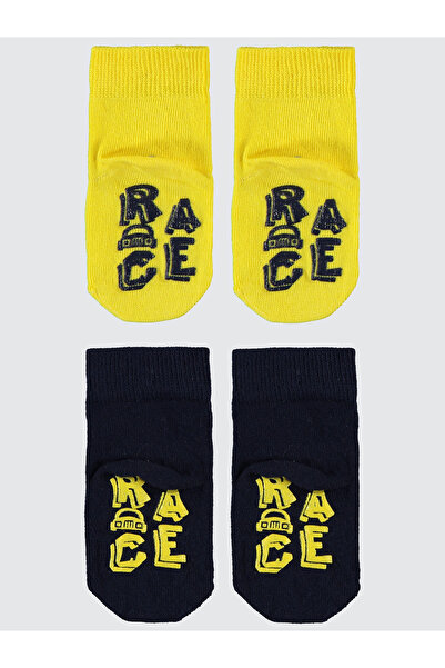 Civil Baby Erkek Bebek Kaydırmaz 2'li Çorap Set 6-18 Ay Sarı