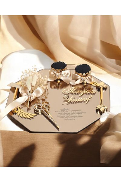 CyzHome Affinity Gold Promise Engagement Ring Tray