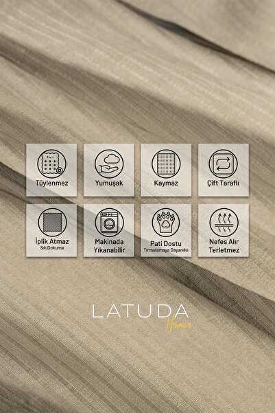 Latuda Home Мінімалістичний чохол для крісла з підкладкою - 175x300 см, бежевий, двосторонній і нековзний