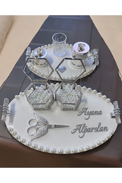 CyzHome Lustre Promise Engagement Tray with Pearls