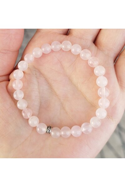Doğaltaş Pembe Kuvars Misina Bileklik (6 mm Küre)
