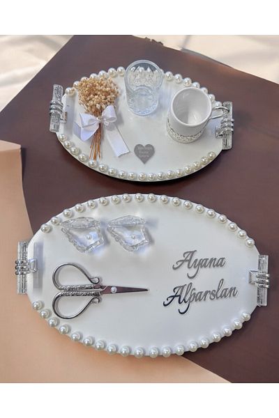 CyzHome Lustre Promise Engagement Tray with Pearls