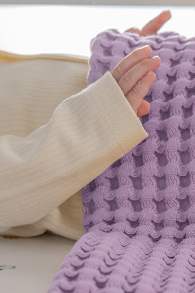 Casadora Baby 100% Cotton Single Thick Waffle Pique Blanket - Lilac - 160 X 220 Cm