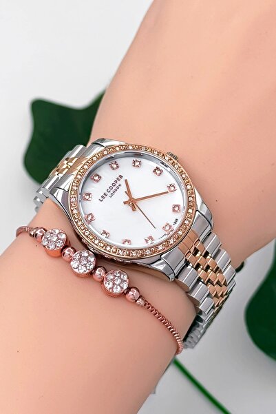 Lee Cooper Lc07818.520 Silver-Rose Color Steel Band&Case Women Wristwatch 3Atm Water Resistance Zmlc026