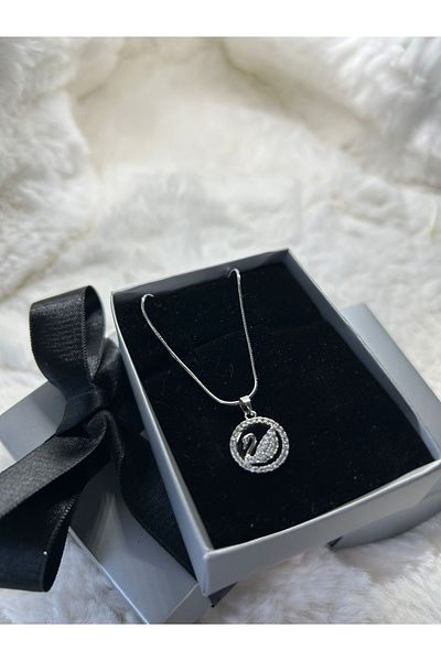 Store Swan Model Steel Necklace with Zircon Stone Detail