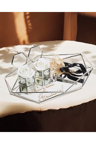 CyzHome Elation Silver Prism Promise Engagement Tray