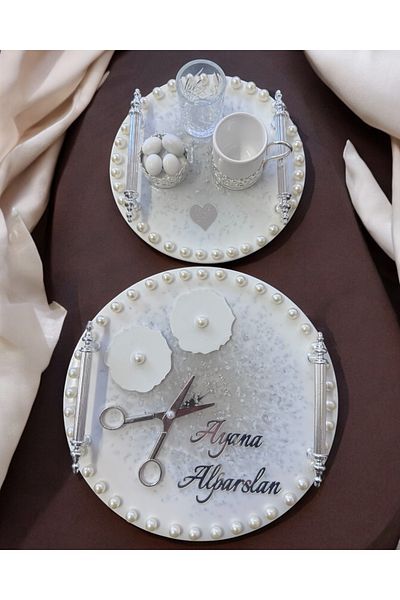 CyzHome Promise Engagement Tray with Ethereal Silver Pearls