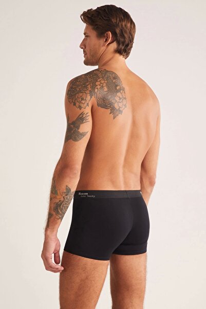 Kom Tight Pamuklu 2'li Erkek Boxer - Siyah