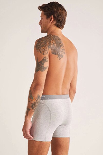 Kom Long Double Button Long Men's Boxers - Gray
