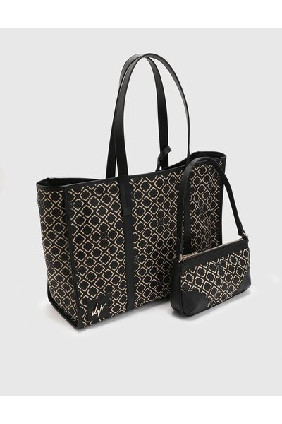 İLVİ Wels Kadın El Çantası Siyah Hakiki Deri