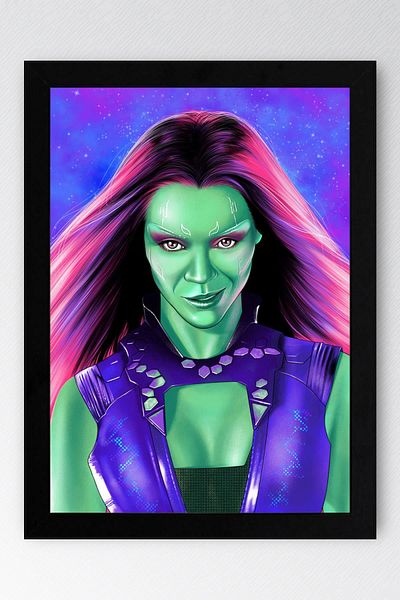 Saturn Gamora Framed Painting - Avengers Movie Poster Painting